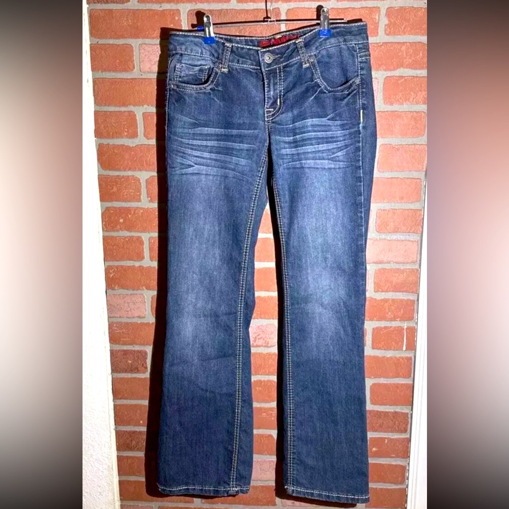 BONGO Women’s Juniors Denim Jeans Size 11 Bootcut Medium Wash Blue Stretch